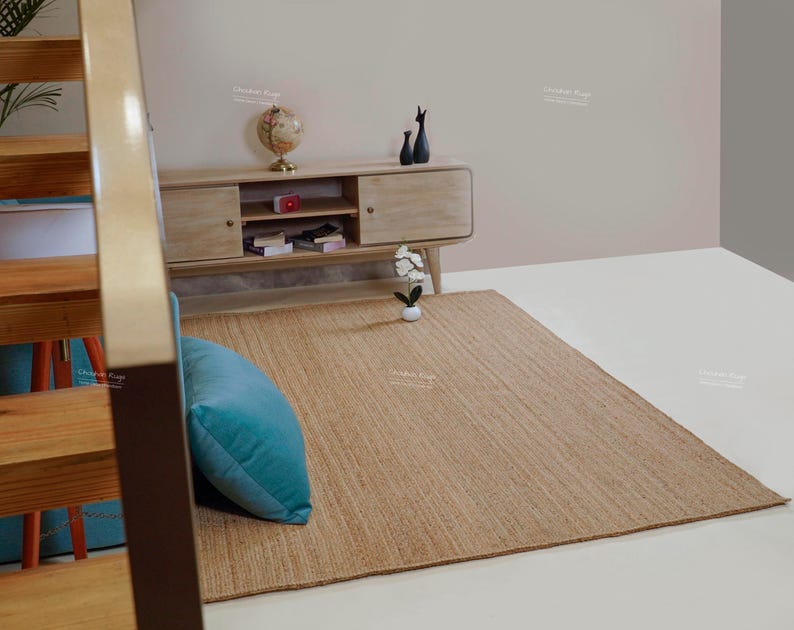 Hand Braided Jute Rug – Eco Friendly Round Area Rug, Natural Sustainable Boho Home Decor image 14