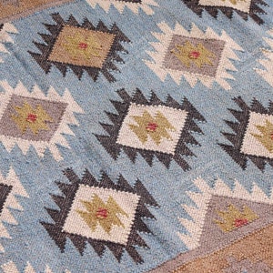 Wool Jute Traditional Kilim Rug Indian Rug Vintage Rug Oushak Rug Vintage Kilim Rugs Kilim Rug Handwoven Kilim Jute Rugs, Christmas Gift