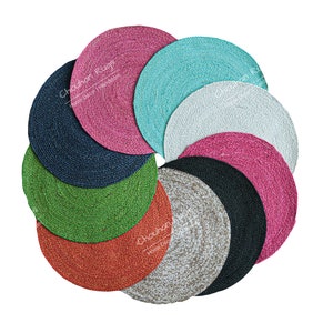 Hand Braided Round Jute Rug Area Round Rug Custom Size Round Rug Christmas Gift Indian Handmade
