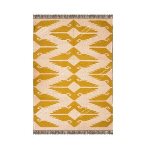 Kilim Rug, Handwoven Wool and Jute Rug Handmade, Kilim Dhurrie Rug, Motifs, Oriental, Traditional Indian, Geometric, Turkish Rug,