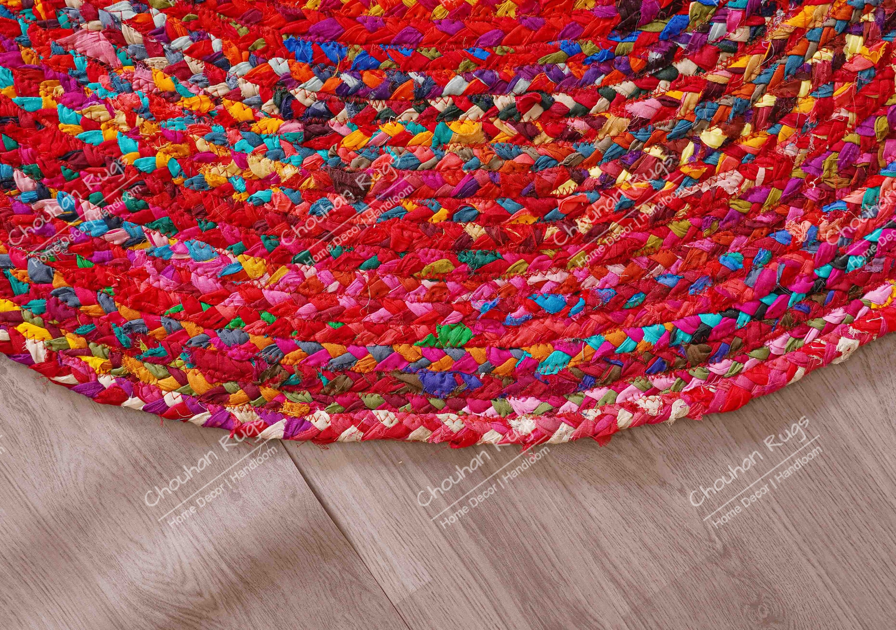 Rag Rug in Colorful Chindi – Braided – Contemporary Colorful Design – –  Loomkart