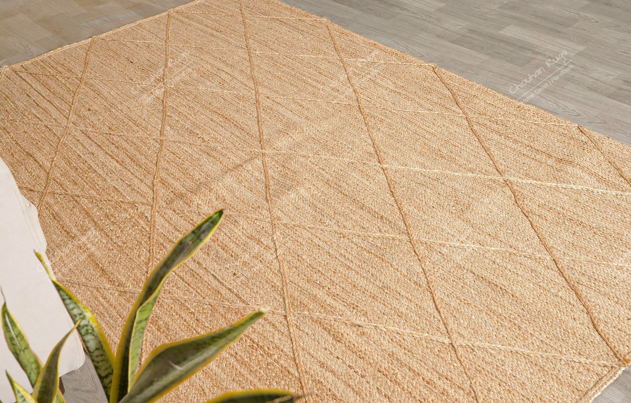 Hand Braided Jute Rug, Diamond Pattern, Custom Size - Etsy