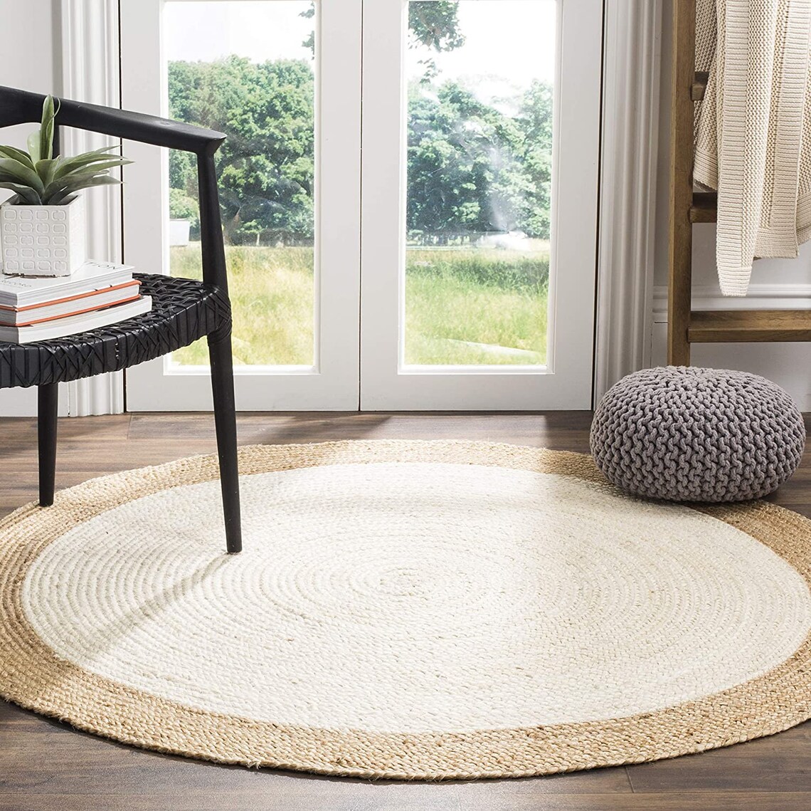4x4 5x58x810x10 Ft. Round Table Rug in Palm/Hemp rug/Area Etsy