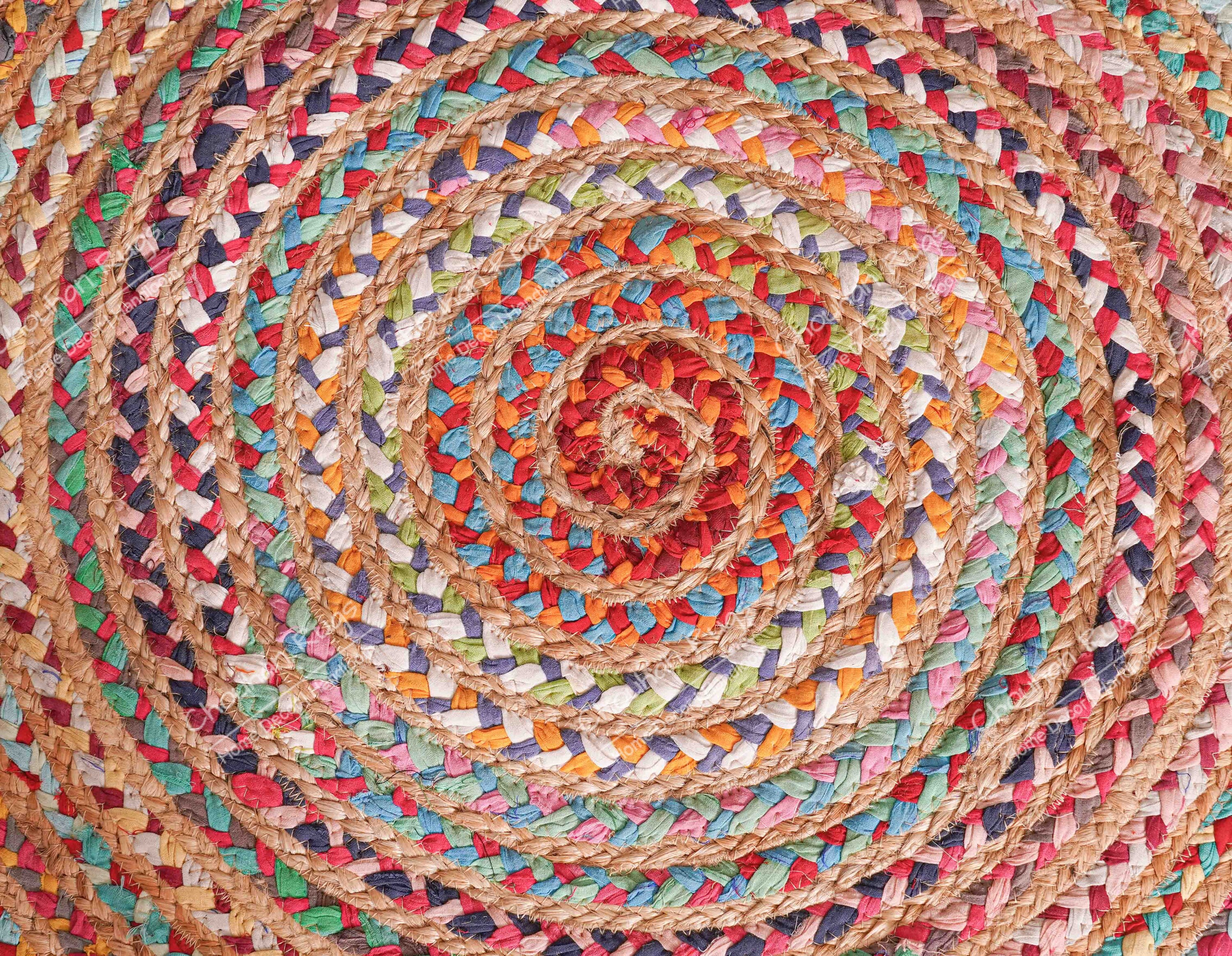Rug Natural Jute Cotton Braided Style Carpet Reversible Modern Rug Natural Jute Cotton Braided Style Carpet Reversible Modern