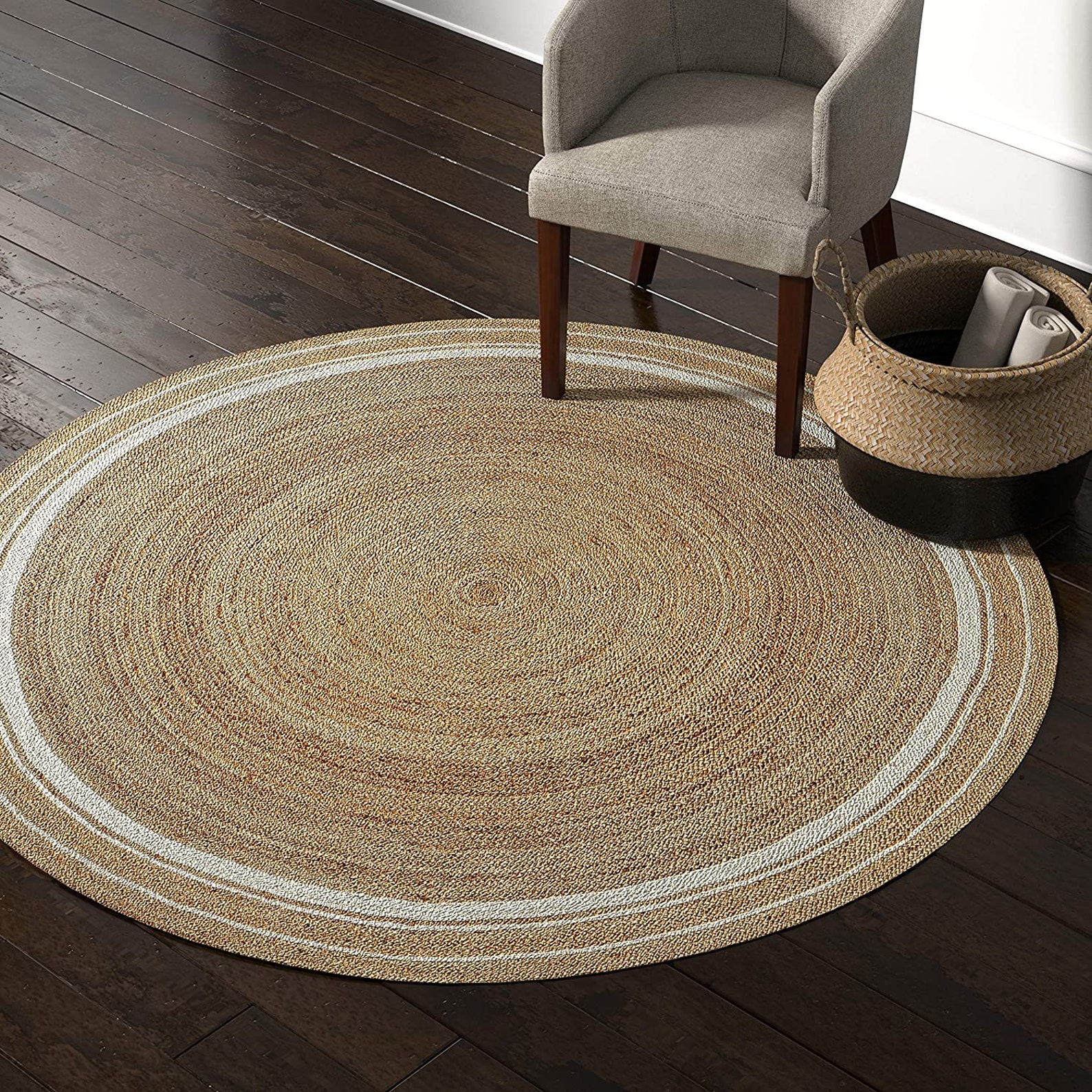 Hand Braided Round Jute Rug Area Round Rug Custom Size Round Etsy