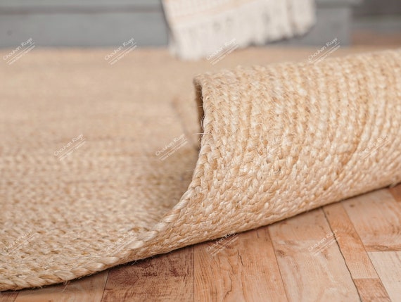 Hand Braided Jute Rug – Eco Friendly Round Area Rug, Natural Sustainable Boho Home Decor