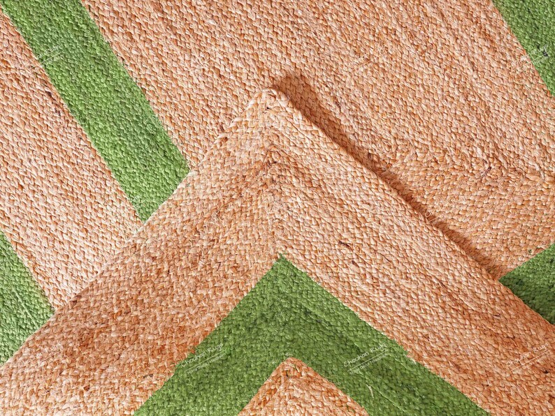 Custom Size Natural Rectangle Jute Area Rug With Every Color Double