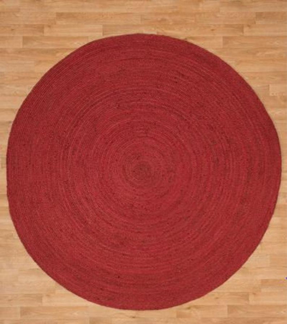 4x45x56x67x78x8 Ft. Red Jute Round Rug Natural Jute Hand Etsy