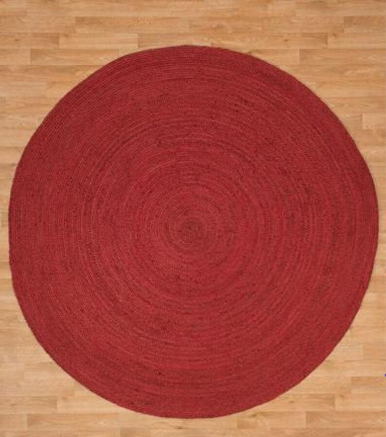 Hand Braided Round Jute Rug Area Round Rug Custom Size Round Etsy UK