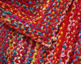 Indian Hand Braided Multicolor Cotton Rug/ Custom Size Area Rug/ Best Christmas Gift/ Indian Handmade Rug/ Home Decor Rug/ Moroccan Rug