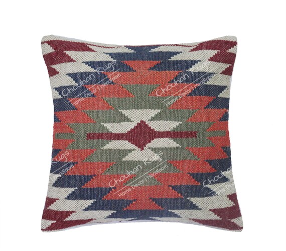 Gray And Blue Aztec Diamond Throw Pillow Gray And Blue Aztec Diamond Throw Pillow
