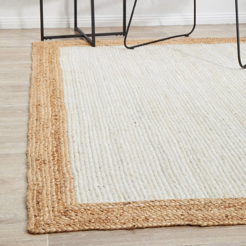 Natural Jute Handwoven Boho Area Rug/ Large Area Rug/ Eco Etsy