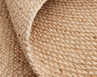 Handgeweven gevlochten jute tapijt, tapijt van natuurlijke vezels, rustiek boerderijdecor, milieuvriendelijk boho tapijt, geweven jute tapijt voor woonkamer