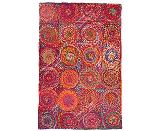Hand Braided Bohemian Multicolor Colorful Cotton Area Rug Home Decor Rug Floor Decor Rug New Design Rug Large Area Custom Size Rug