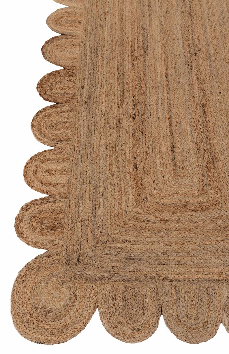 Scalloped Runner Rug Jute Scallop Rug Jute Runner Rug Etsy