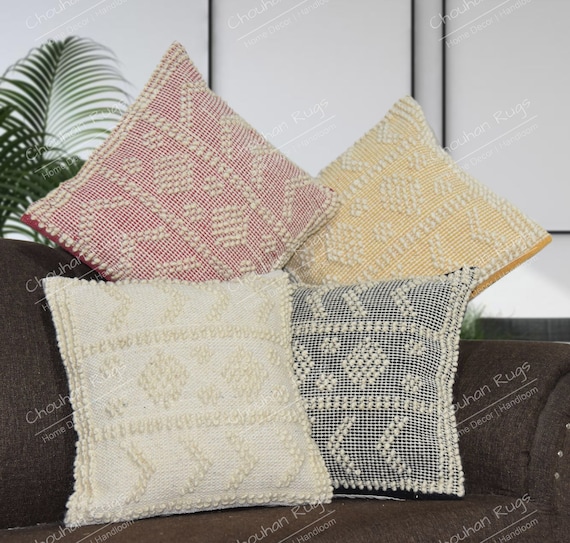 Collection Of All Size Plain 4 Pcs Indian Pillow Cover Sofa Decor Cushion Covers 