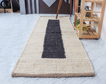 2x5,2x6,2x10,2x20 Ft Striped Handmade Tufted Hemp Area Rug Hemp Jute Runner Rug hand loomed Rug