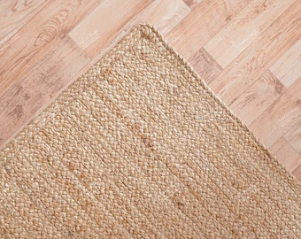 Indiaas handgevlochten rechthoekig natuurlijk jute vloerkleed handgemaakt boho jute vloerkleed Boho decor vloerkleed jute gebied