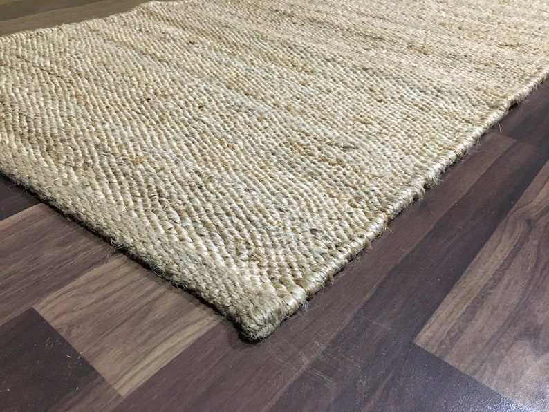2x6 Hemp Natural Jute Area Rug Hand Loomed Yoga Mat Rustic Rugs Indian Art Runner Decorative Doormat Handwoven Bed Side
