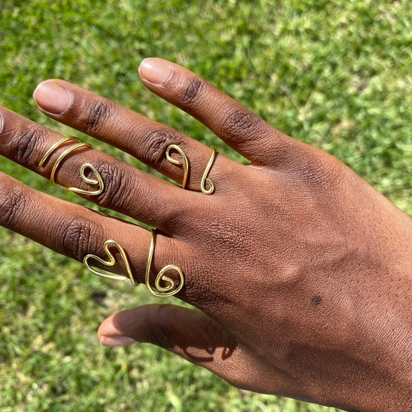 Brass Wire Ring Etsy