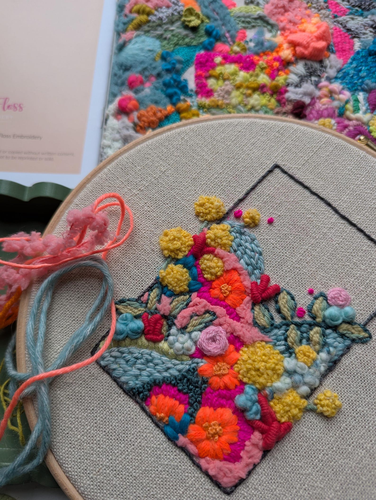 Abstract Embroidery Kit: Mimosa Jungle Modern 7" Hoop Art DIY Craft - Etsy