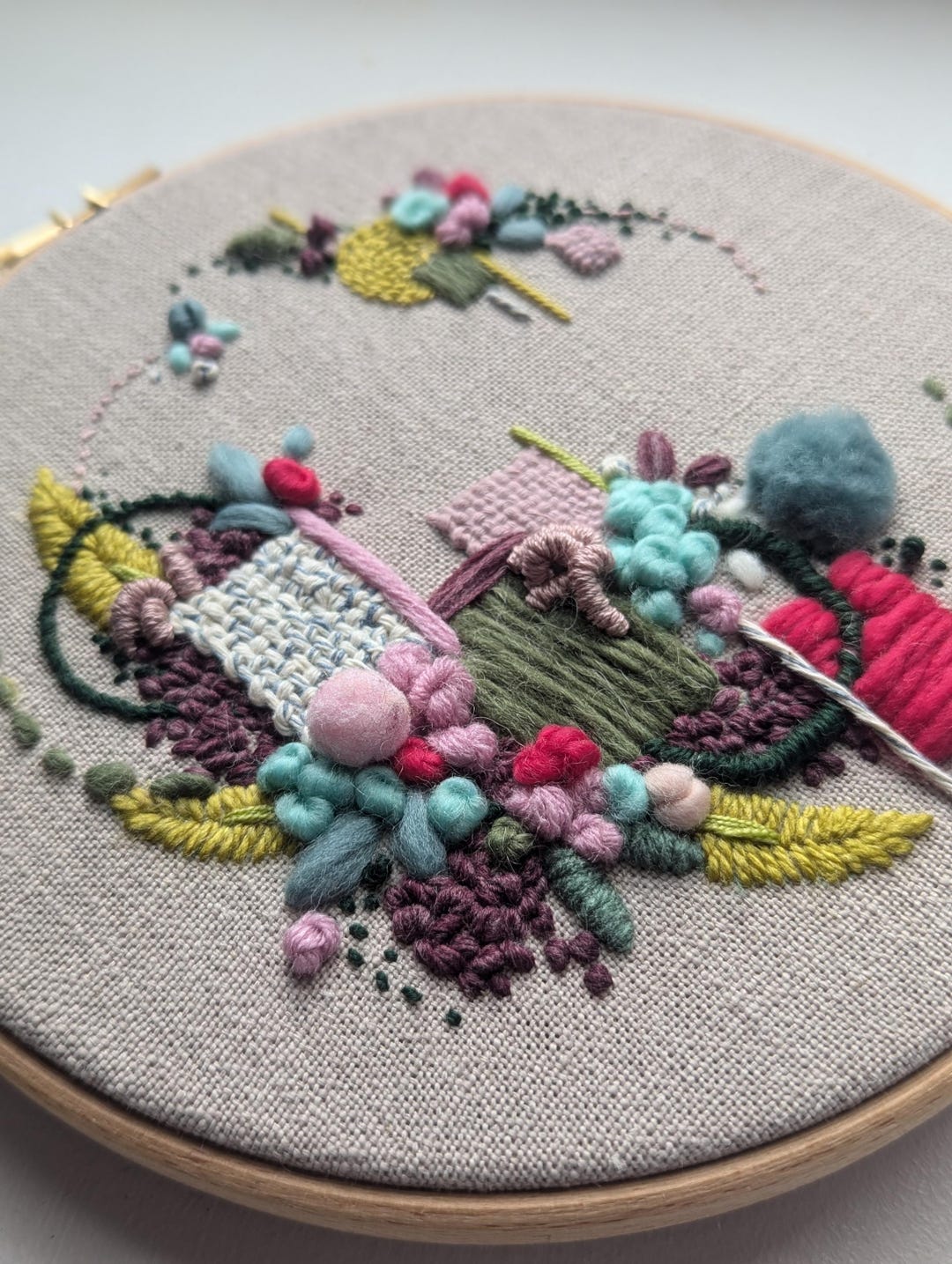 Abstract Embroidery Kit: Nurture Embroidery 8" Hoop Art - Etsy