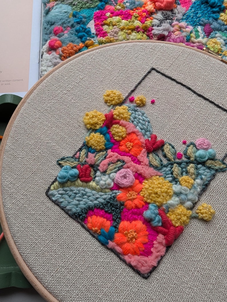 Abstract Embroidery Kit: Mimosa Jungle Modern 7" Hoop Art DIY Craft - Etsy