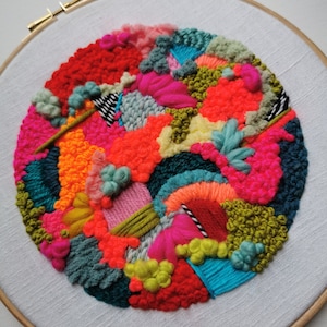 Abstract Wild Floss Embroidery Kit: Modern DIY Hoop Art (8&quot;)