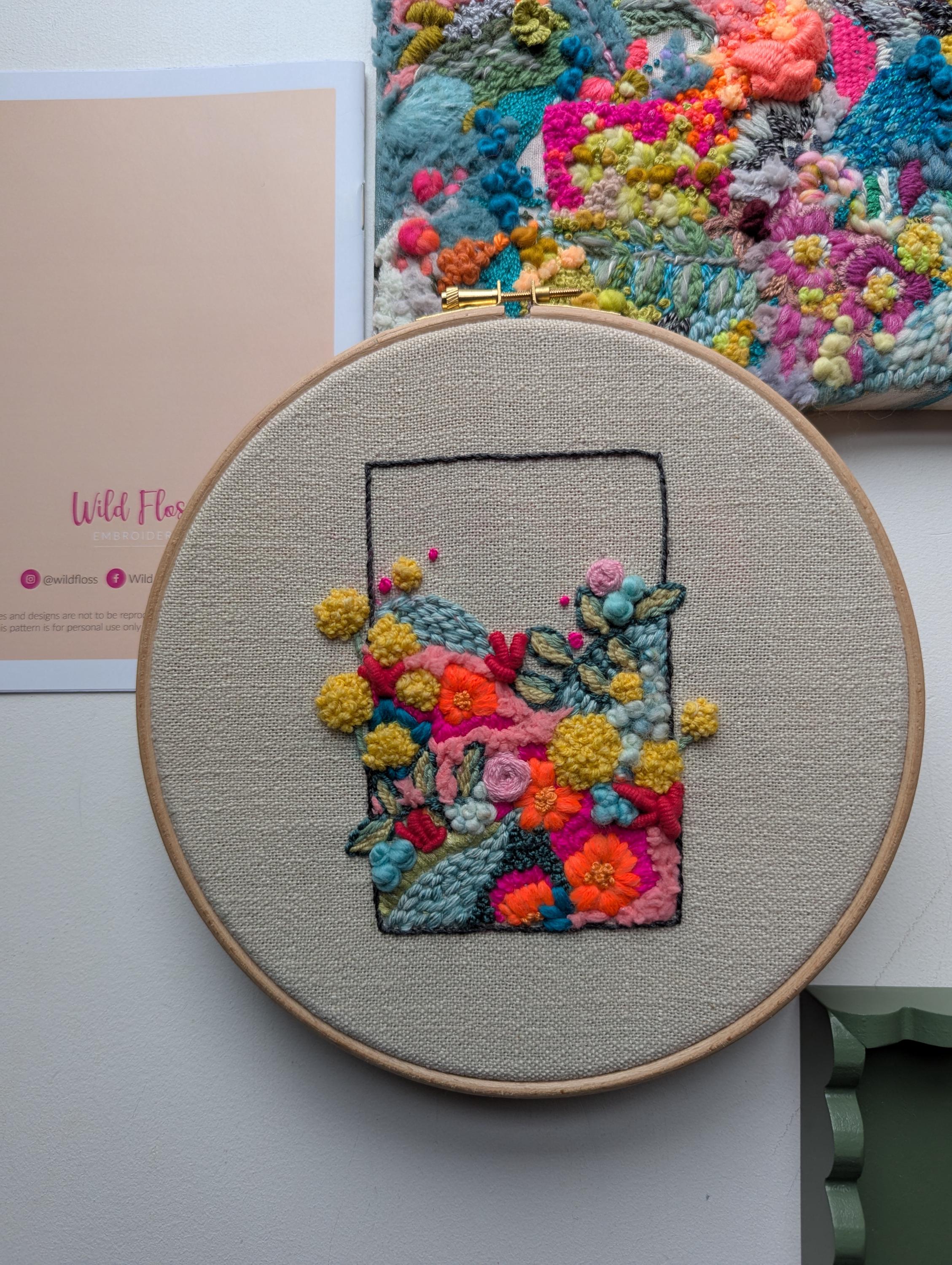 Abstract Embroidery Kit: Mimosa Jungle Modern 7" Hoop Art DIY Craft - Etsy
