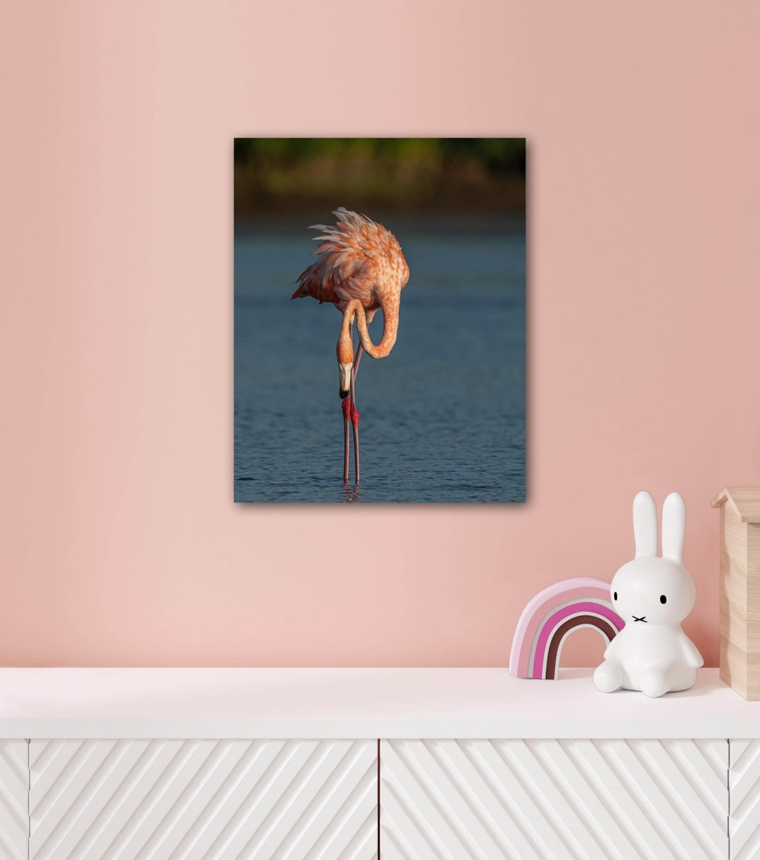 Fine Art Photo Metal Print of American Flamingo at Ft. De Soto Wall Art