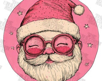 Adorable Santa Illustration PNG Commercial License Included, Sublimation Digital Download, Christmas PNG, Pod PNG, Print on demand