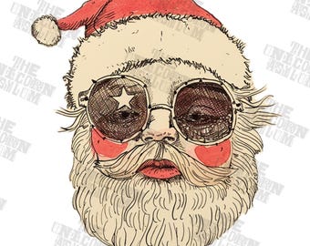 Santa Illustration PNG Commercial License Included, Sublimation Digital Download, Christmas PNG, Pod PNG, Print on demand