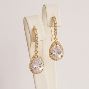 Boucles d&#39;oreilles en or, boucles d&#39;oreilles en or, bijoux de mariée, boucles d&#39;oreilles de mariée, bijoux de mariée en or, bijoux de mariage