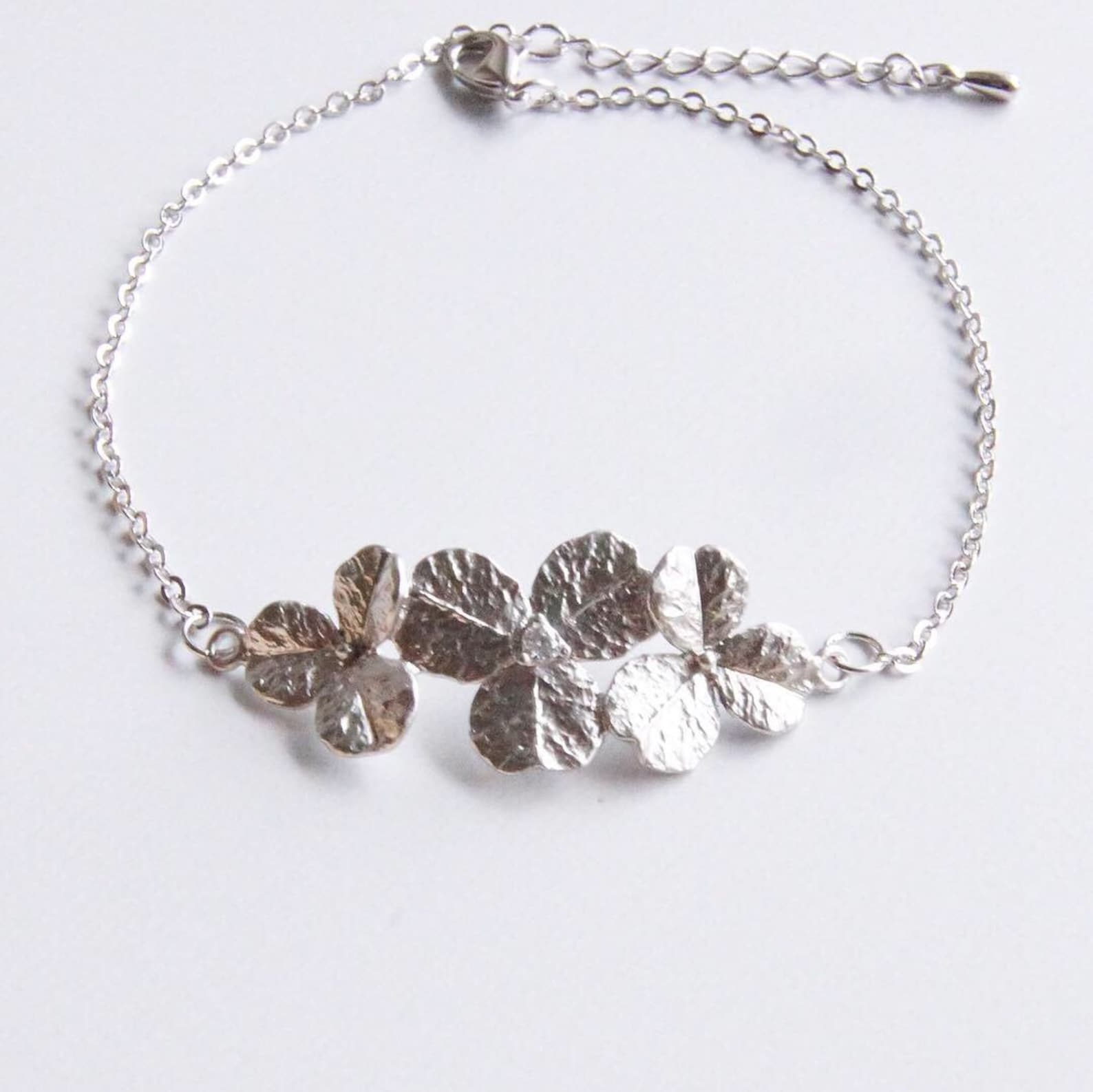 Pulsera de plata flor de pulsera pulsera de novia pulsera Etsy