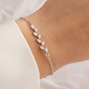 Armband Silber, Brautschmuck, Braut Armband, Brautschmuck Silber, Hochzeitsschmuck, Silber Armband Bild 1