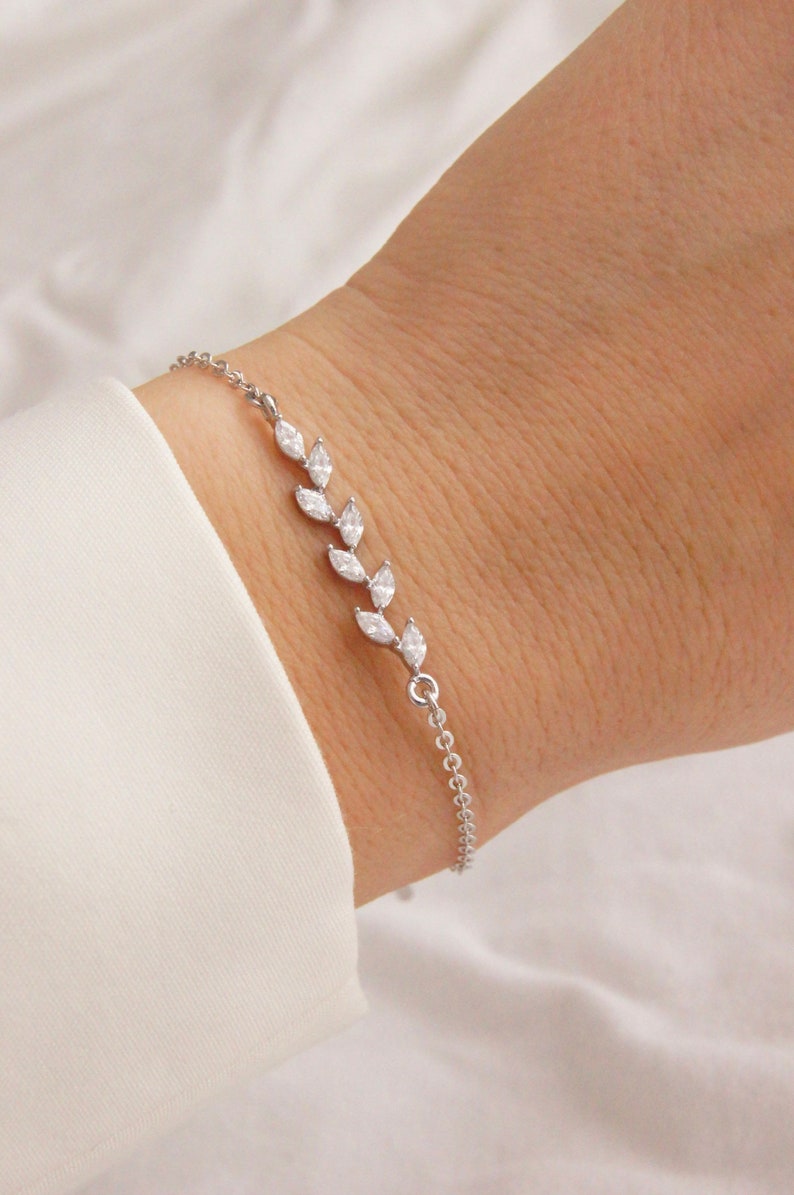 Armband Silber, Brautschmuck, Braut Armband, Brautschmuck Silber, Hochzeitsschmuck, Silber Armband Bild 1