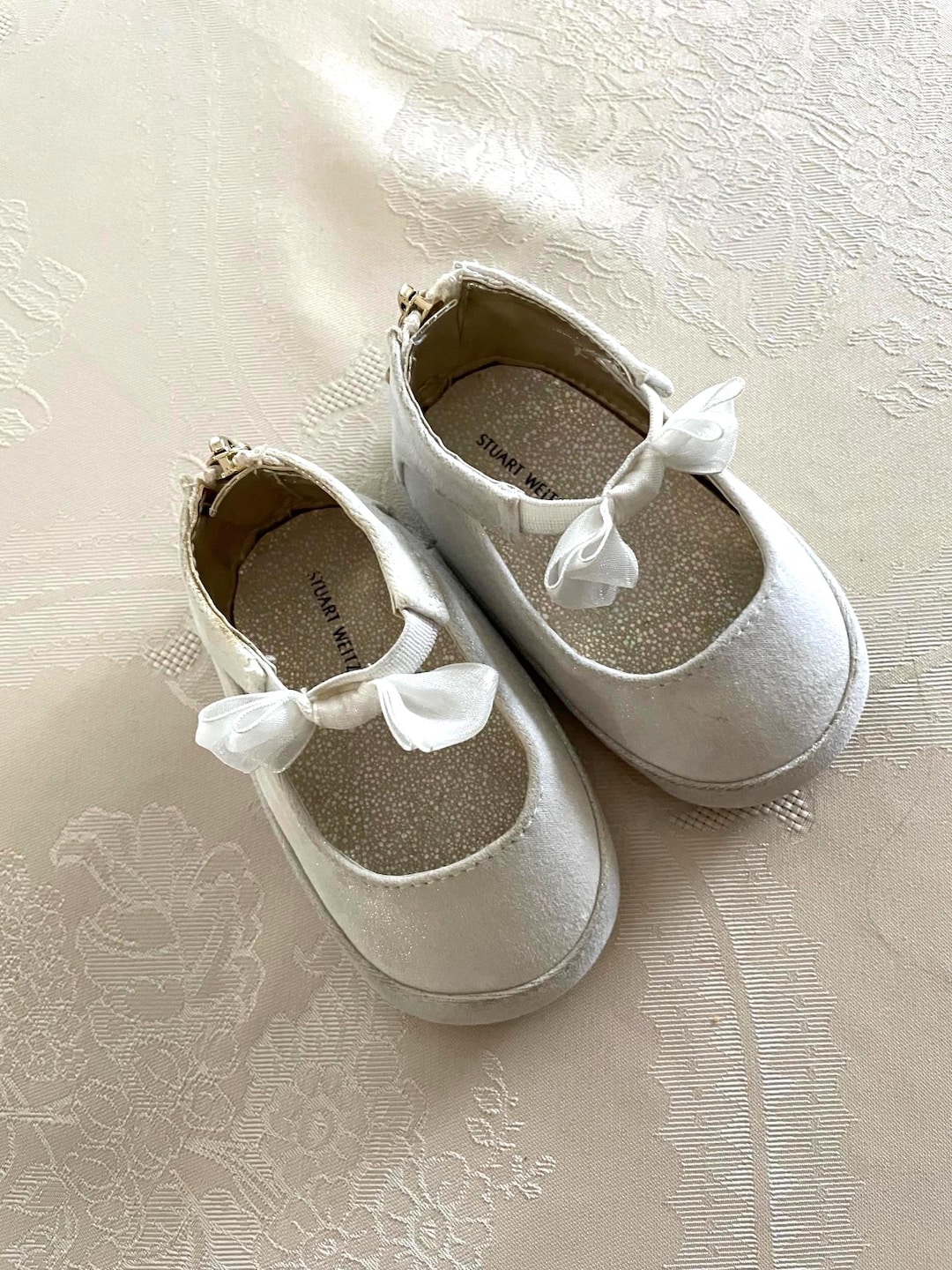 VINTAGE White Baby Shoes Mary Jane Upper SOFT Leather and Leather and ...