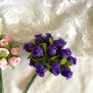 12 Mini Silk Rose Buds - 12pc Bunch - Millinery & Craft Supplies - Etsy