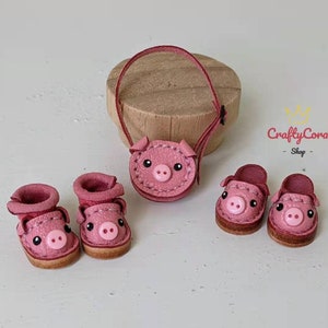 OB11 & Middie Blythe Pig-Themed Shoes