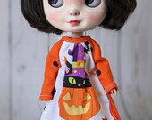 Neo Blythe Halloween Dress with black cat
