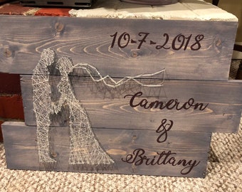 Custom wooden wedding nail, string art