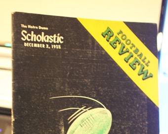 1955 The Notre Dame Scholastic Football Review Magazine