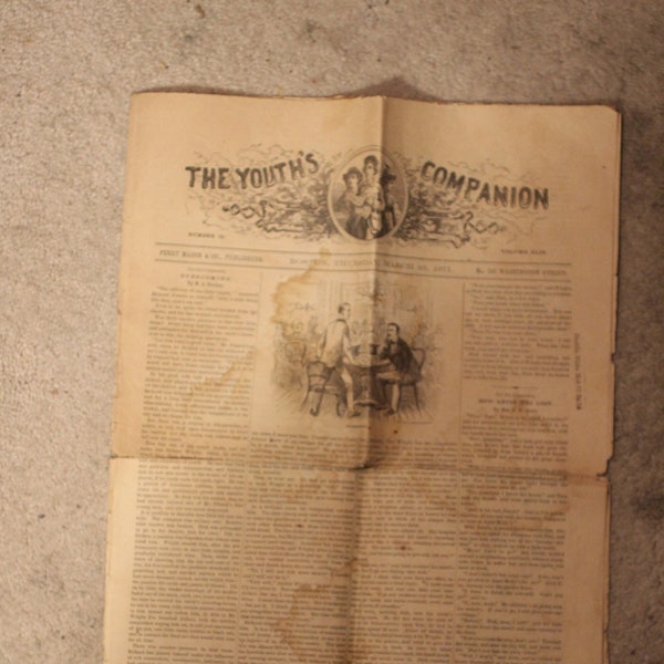 1971 The Youth's Companion Magazine - Thursday March 23rd, 1871