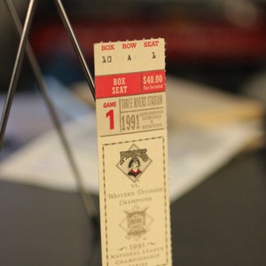1991 NLCS Game 1 Ticket Stub - October 9, 1991 - Three Rivers Stadium - Pittsburgh Pirates Vs Atlanta Braves