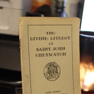 Vintage The Divine Liturgy of Saint John Chrysostom - Vintage Greek Orthodox Pamphlet - Greek & English