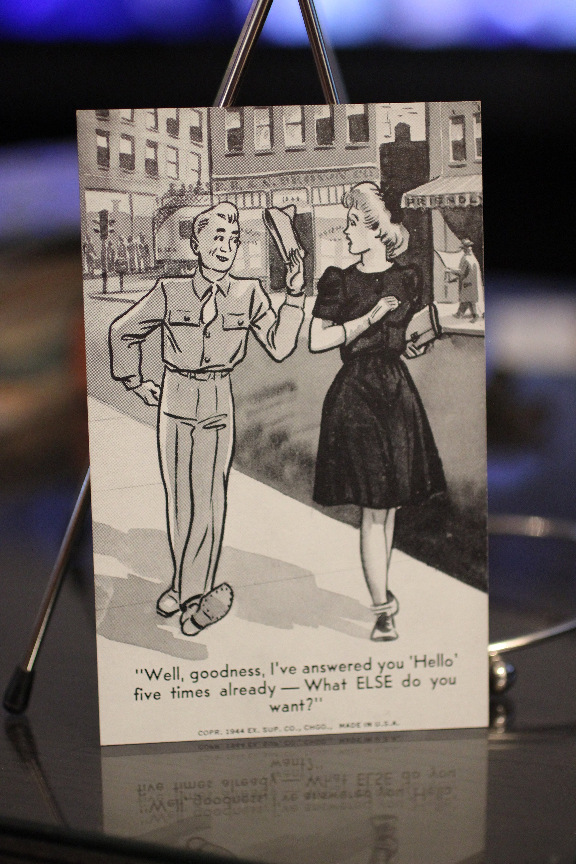 1944 WWII Risque Cartoon Arcade Card - Saying Hello - Etsy