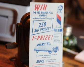 1951 Esso Gasoline Contest Advertisement - Win The Red Barber Poll - Nash Ambassador Airflyte