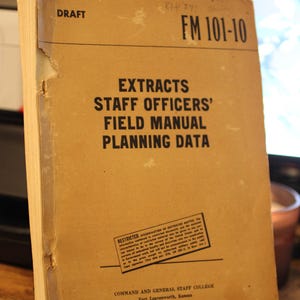 1947 Command And General Staff College Field Manual FM 101-10 Draft - Extracts Staff Officers' Field Manual Data - Restricted