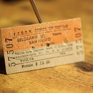 Vintage Argentina Train Ticket - General Bartolomé Mitre Railway Ticket