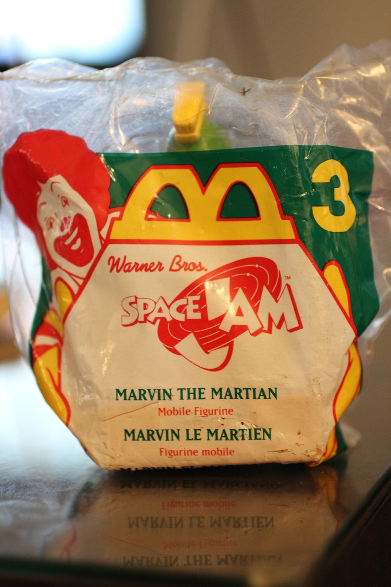 1996 Space Jam McDonalds Happy Meal Toy New In Package Marvin the Martian #3